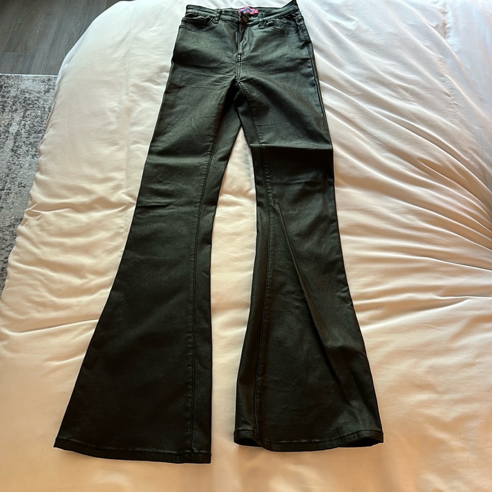 EDIKTED BLACK VEGAN LEATHER PANTS